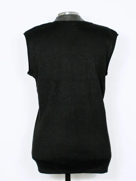 Colete tricot lã preto básico vintage CGC - Ref. 6325
