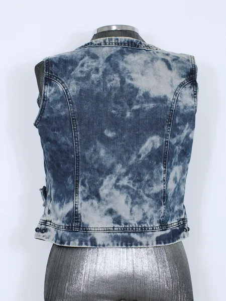 Colete jeans tie-dye cropped Y2K - Ref. 6388