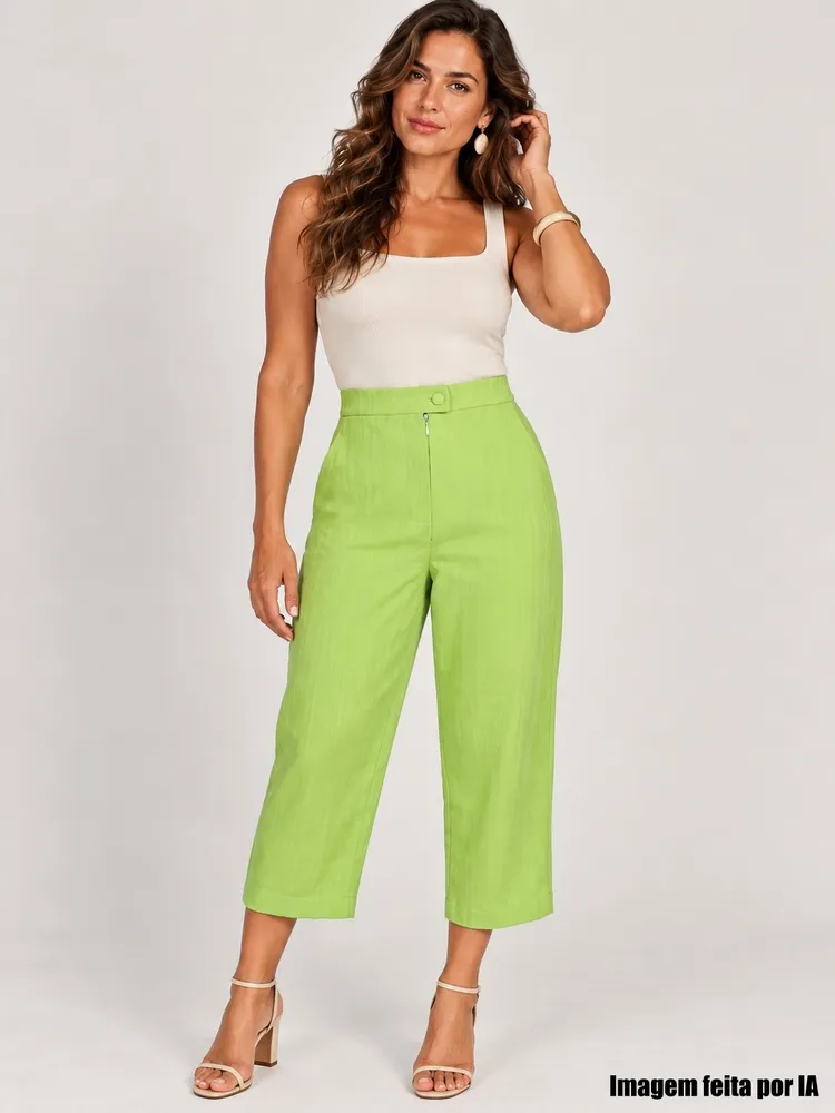 Calça social capri verde Ref. 5601