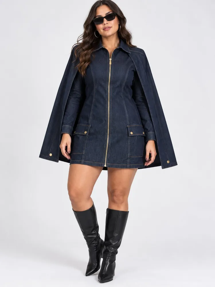 Vestido jeans feminino curto Lança Perfume capa - Ref. 5805