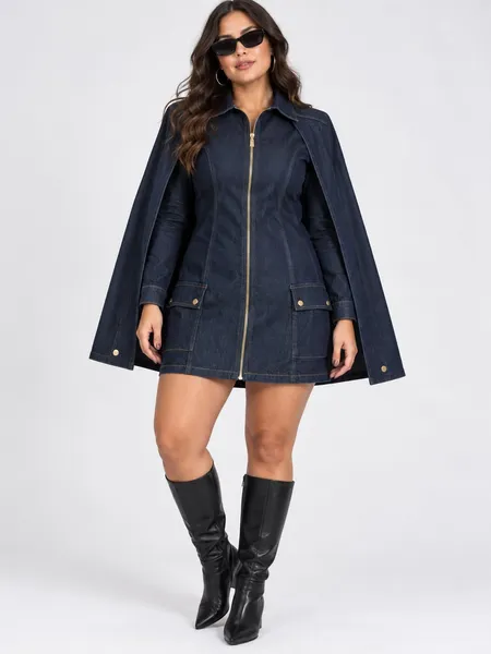 Vestido jeans feminino curto Lança Perfume capa - Ref. 5805