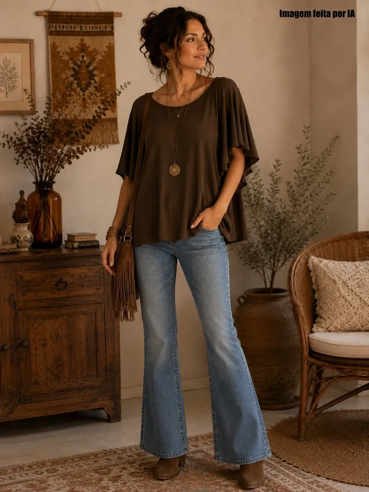 Blusa ampla manga godê Le Lis Blanc - Ref. 6361
