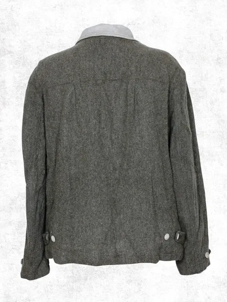 Casaco lã batida bomber marrom acizentado - Ref. 2542