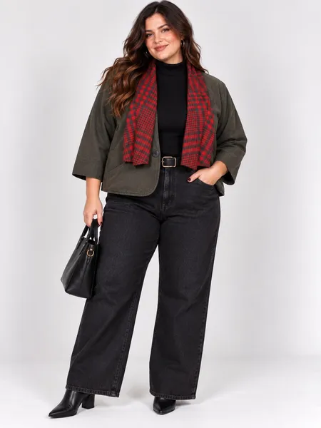 Casaco lã batida vintage plus size - Ref. 2363