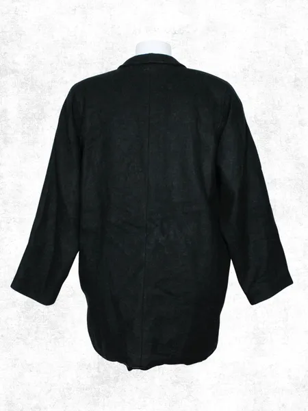 Casaco lã batida alongado plus size preto - Ref. 2391