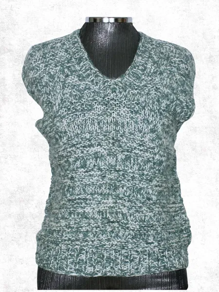 Colete de tricot lã inverno feito a mão - Ref. 2375