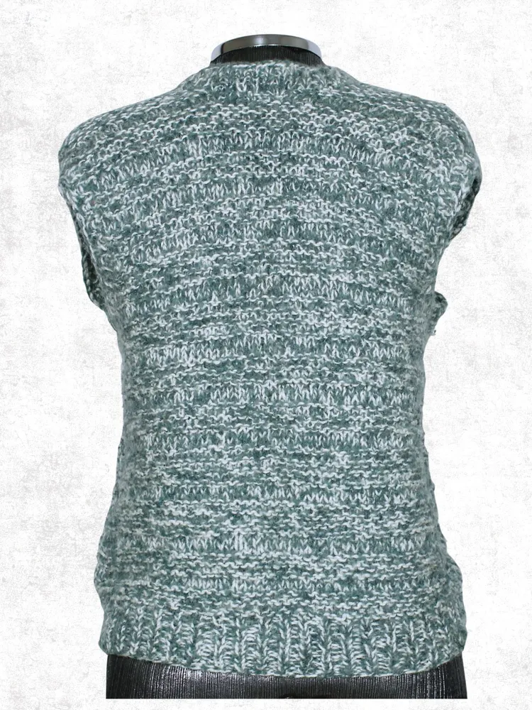 Colete de tricot lã inverno feito a mão - Ref. 2375