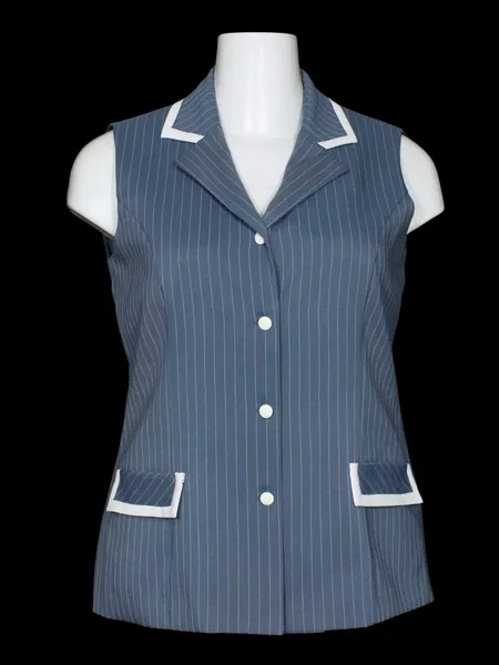 Colete alongado azul hotência e branco - Ref. 2505