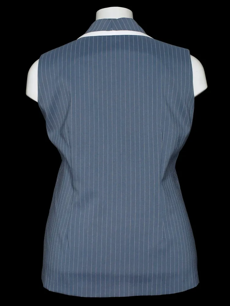 Colete alongado azul hotência e branco - Ref. 2505