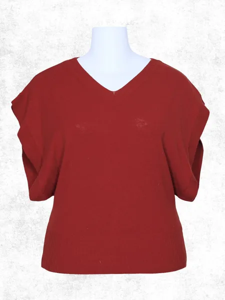 Colete tricot modal manga vermelho marsala - Ref. 2381