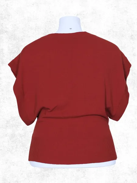Colete tricot modal manga vermelho marsala - Ref. 2381