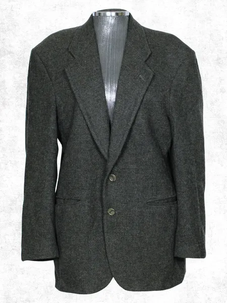 Blazer lã batida cinza com bege vintage - Ref. 2367