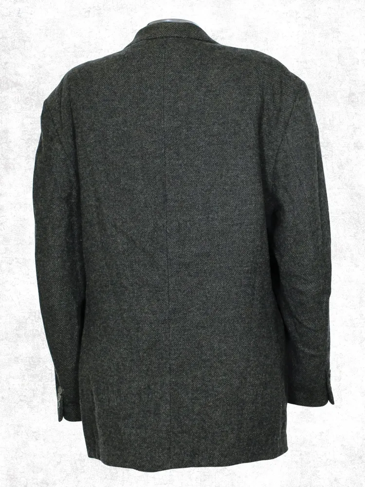 Blazer lã batida cinza com bege vintage - Ref. 2367