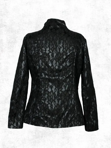 Blazer social vintage gótico preto renda Ref. 5904