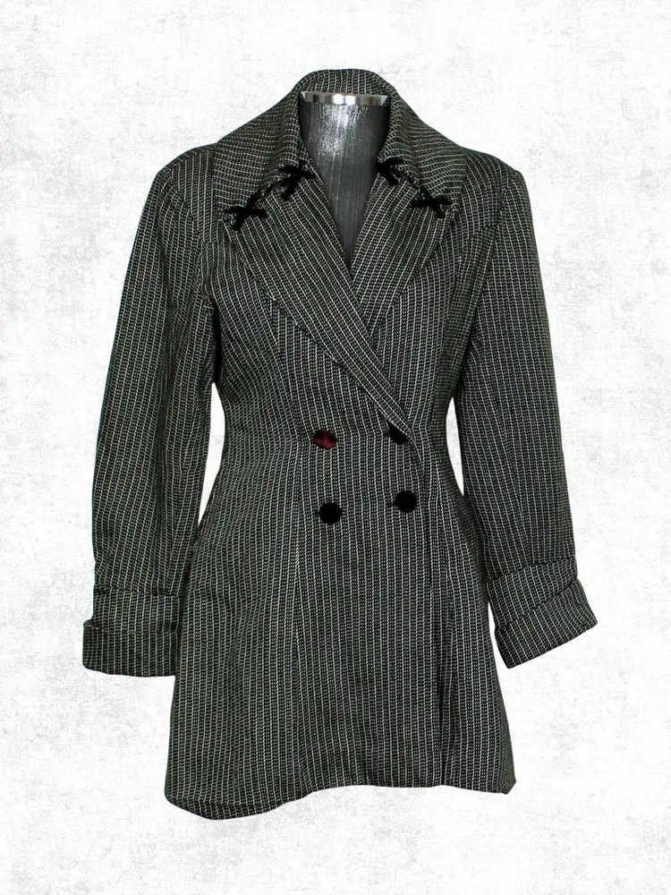 Casaco lã batida preto e branco vintage CGC Ref. 6549