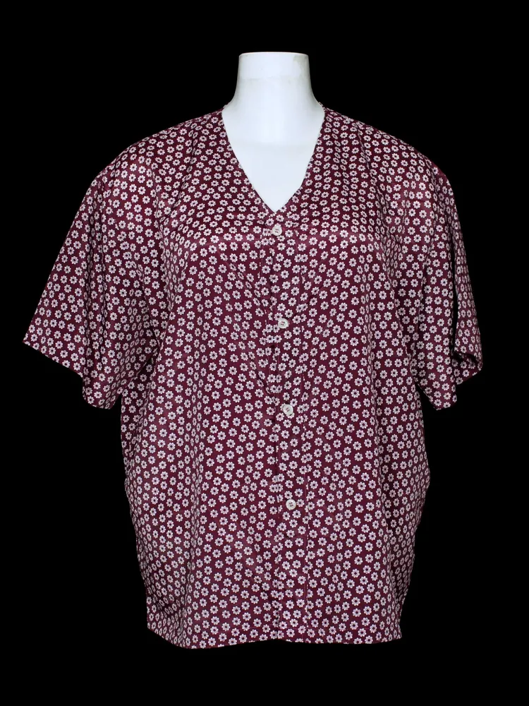 Camisa kimono plus size floral roxo e lilás - Ref. 2097