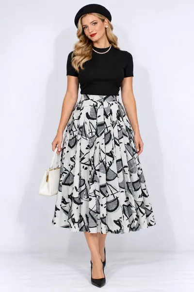 Saia midi plissada vintage - Ref. 5217