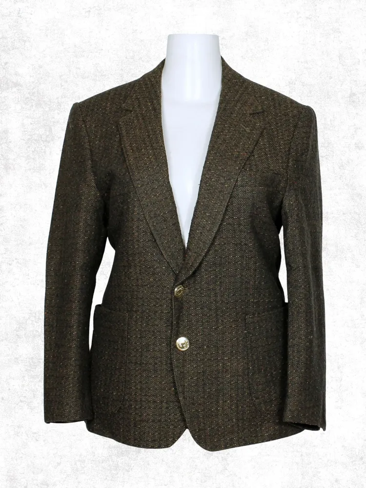 Blazer social alfaiataria marrom lã batida - Ref. 6548