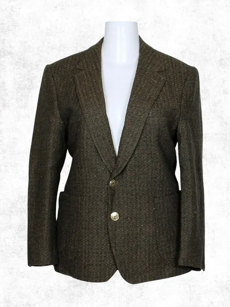 Blazer social alfaiataria marrom lã batida - Ref. 6548