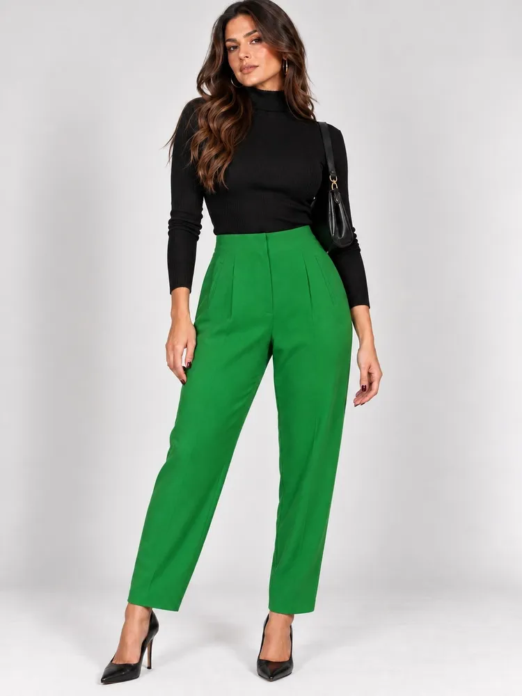 Calça social alfaiataria cenoura verde - Ref. 6466