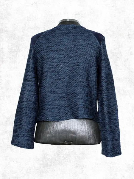 Blusa tricot lã azul marinho lurex - Ref. 6561