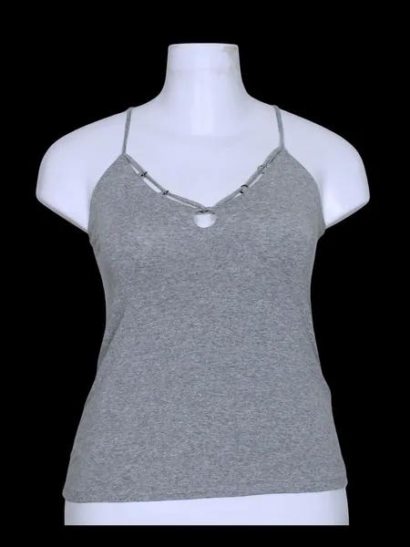 blusa feminina de malha cinza alcinha - ref. 1642