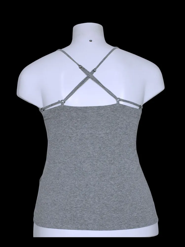 blusa feminina de malha cinza alcinha - ref. 1642