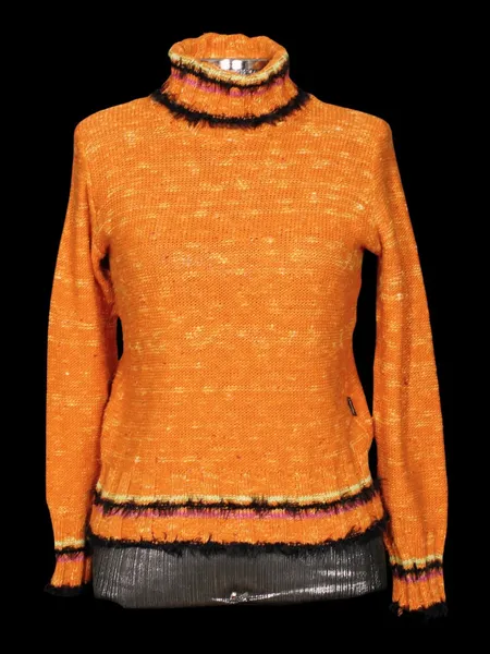 Blusa de tricot lã cacharrel gola alta laranja -  Ref. 2513