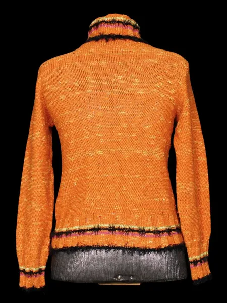 Blusa de tricot lã cacharrel gola alta laranja -  Ref. 2513