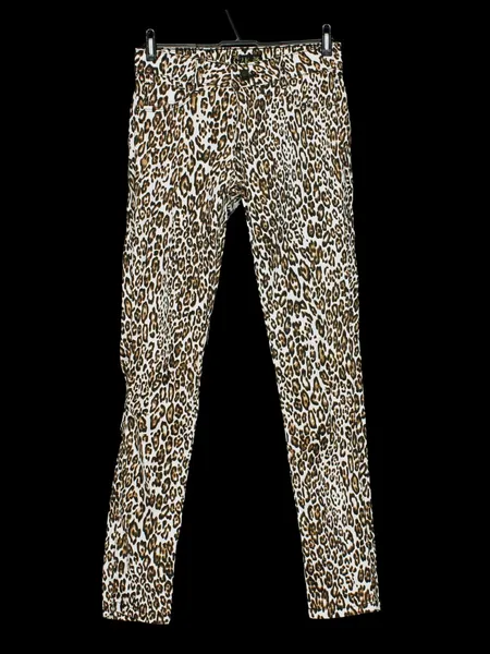 Calça skinny animal print branco e marrom -Ref. 4458