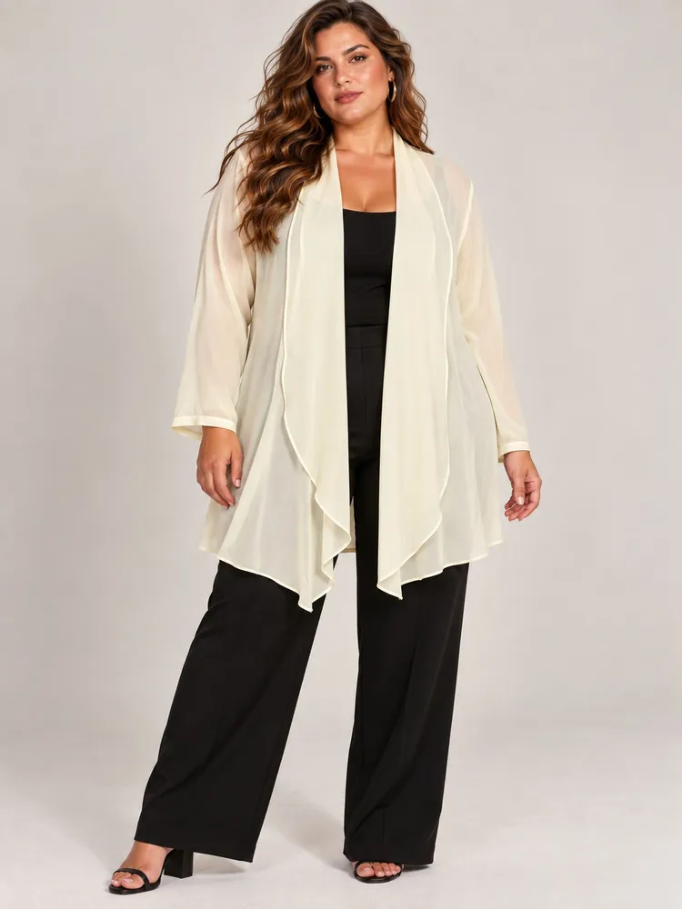 Casaco alongado chiffon vintage CGC - Ref. 6594