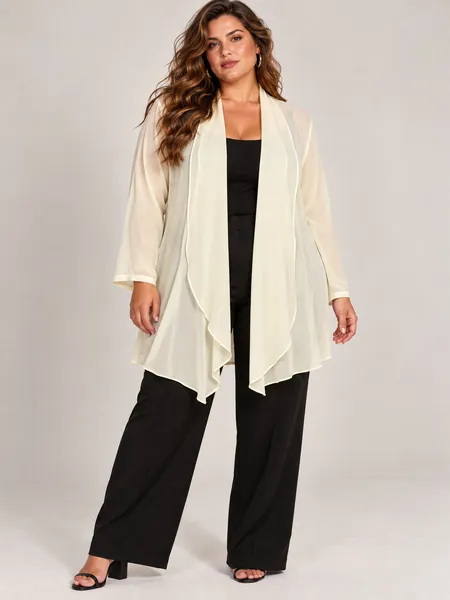 Casaco alongado chiffon vintage CGC - Ref. 6594
