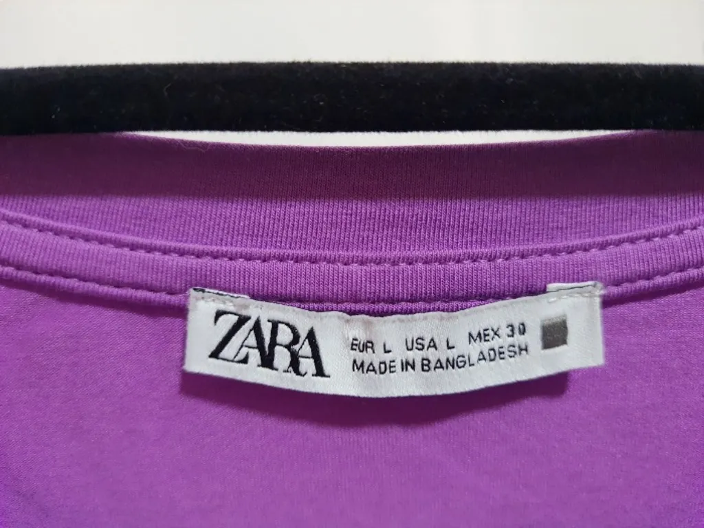 camiseta feminina zara lilás  tamanho: g