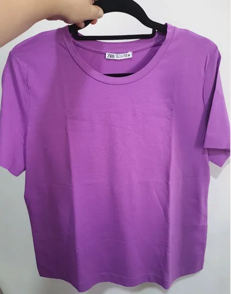 camiseta feminina zara lilás  tamanho: g