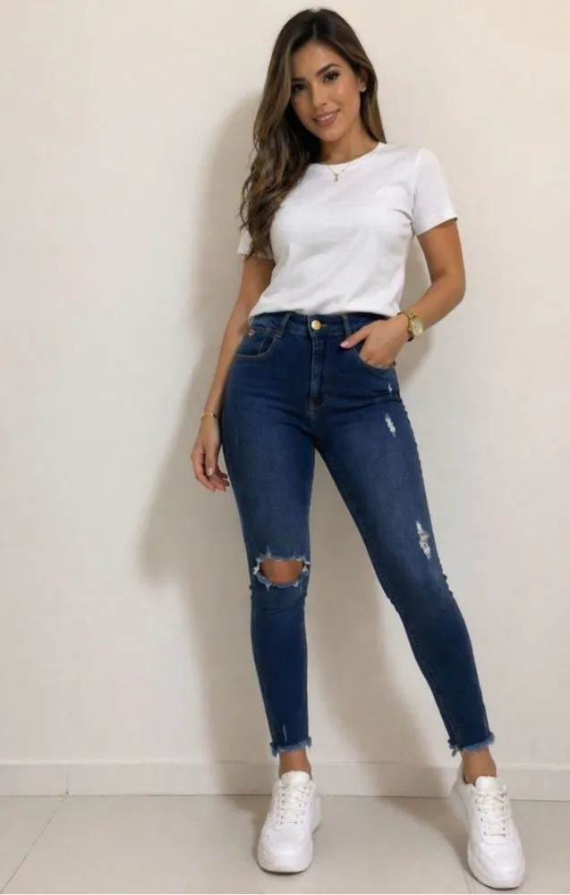calça jeans feminina lança perfume destroyed - veste 36