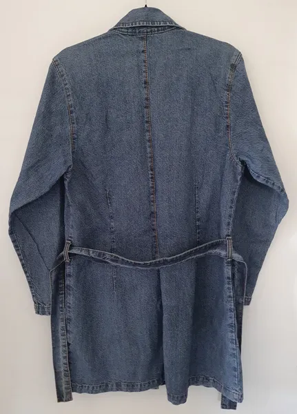 sobretudo feminino jeans azul tamanho g
