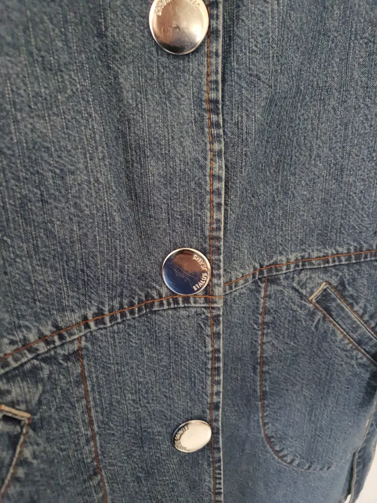 sobretudo feminino jeans azul tamanho g