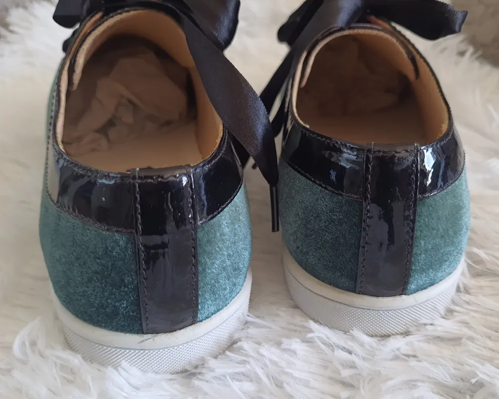 Tênis Twins For Peace verniz preto e verde tamanho 36