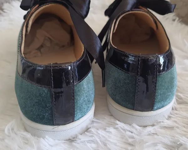 Tênis Twins For Peace verniz preto e verde tamanho 36