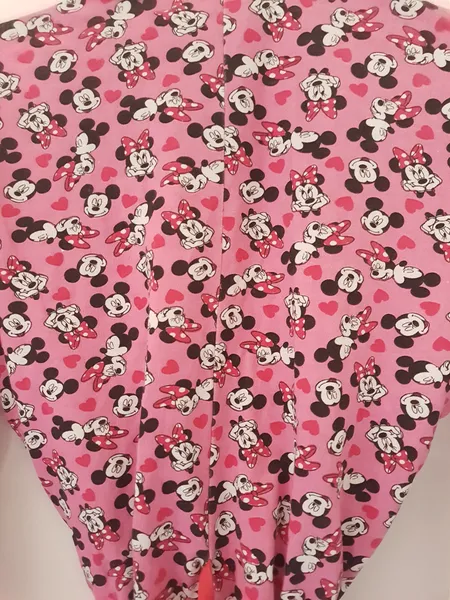 robe de malha de algodão estampa minnie e mickey