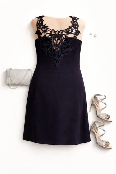 Vestido preto Ellen de Toi com detalhes em bordado e tule G
