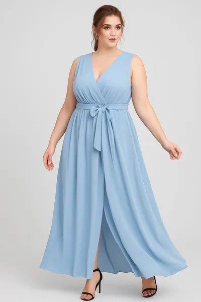 Vestido longo Plus Size Azul Serenity NOVO