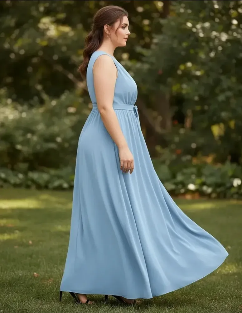 Vestido longo Plus Size Azul Serenity NOVO
