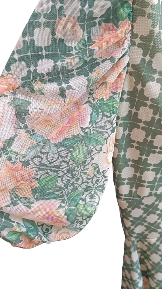 Vestido Floral verde leve