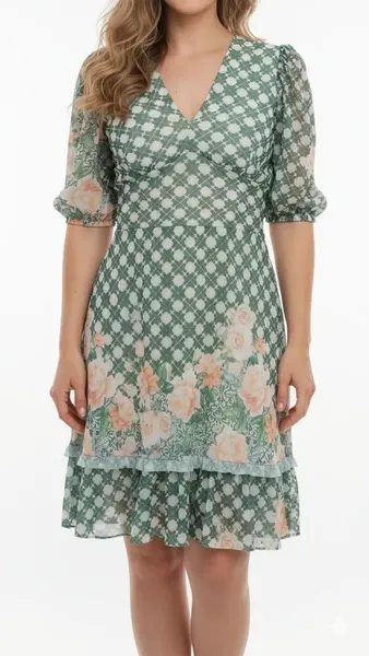 Vestido Floral verde leve