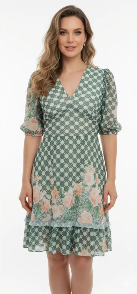 Vestido Floral verde leve