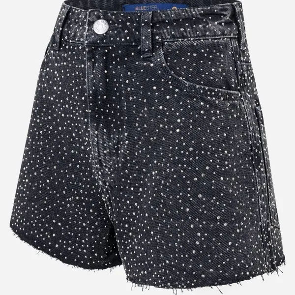 shorts jeans preto brilho