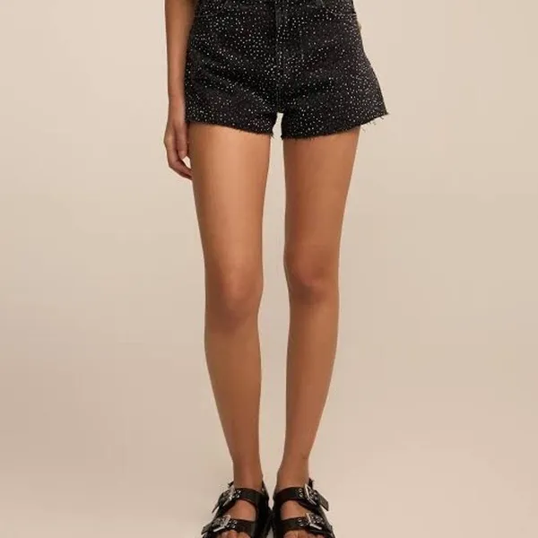 shorts jeans preto brilho