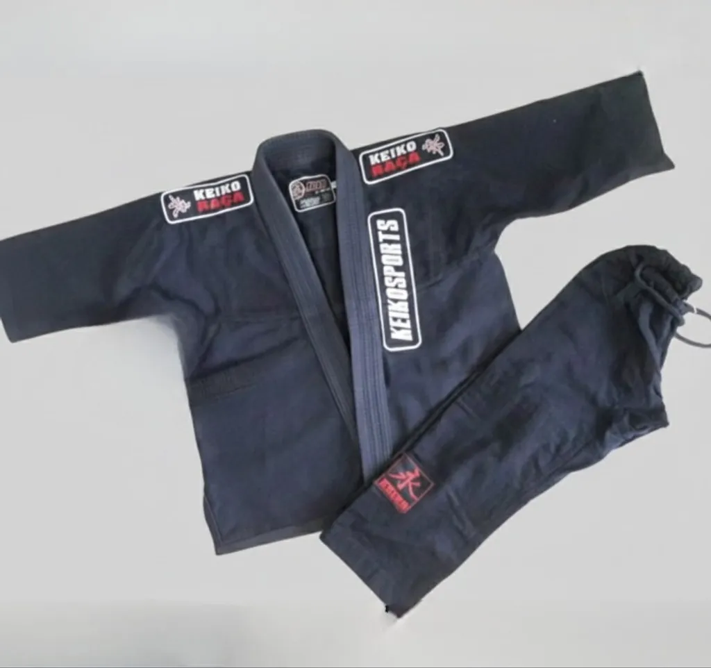 Kimono Infantil Jiu-jitsu Preto M1 7-8 anos Keiko