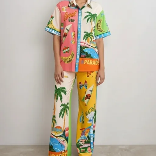 Conjunto Tropical Camisa Estampada G